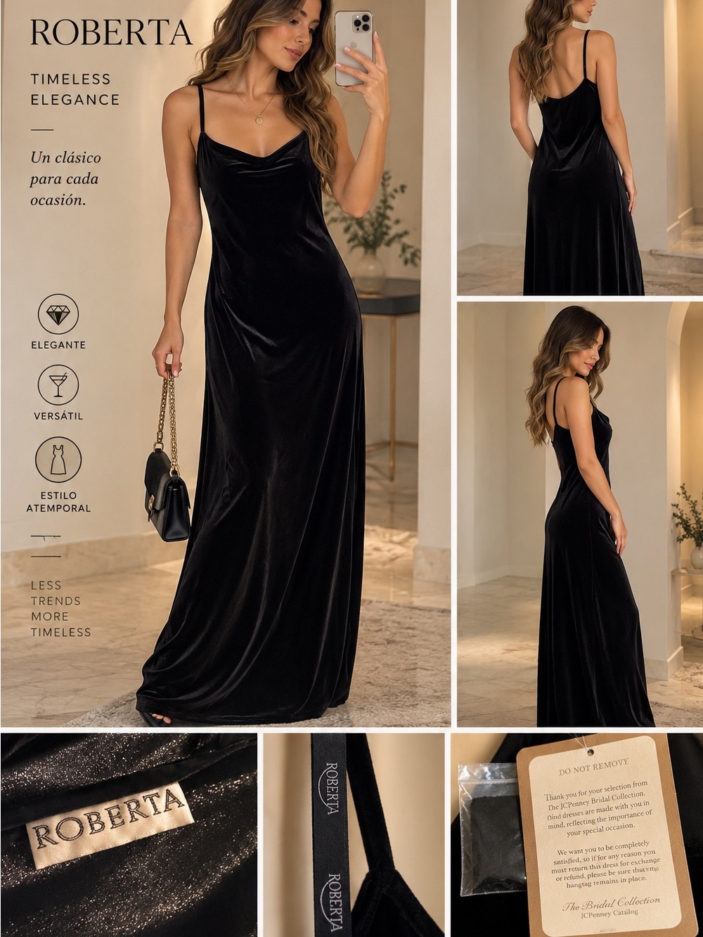 jcpenney Black Velvet Cowl Maxi Slip Dress